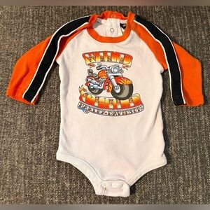 Harley Davidson Wild Child Baby Long Sleeve Bodysuit 6-9months